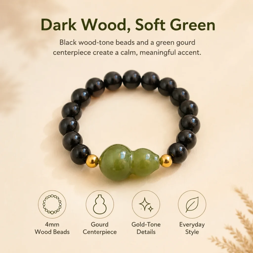 black ebony jade gourd beaded ring feature image