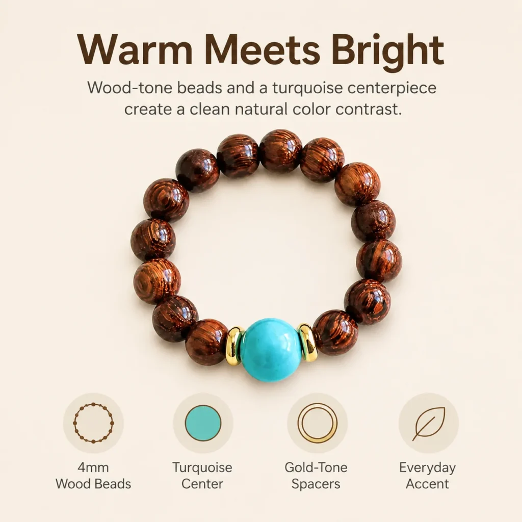 Golden Sandalwood Turquoise Beaded Ring 3 golden sandalwood turquoise beaded ring feature image