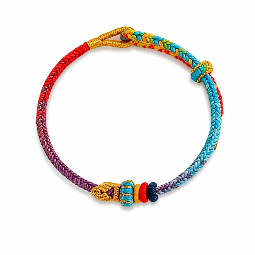 lucky koi braided bracelet gradient cord on white background