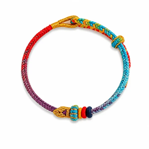 lucky koi braided bracelet gradient cord on white background