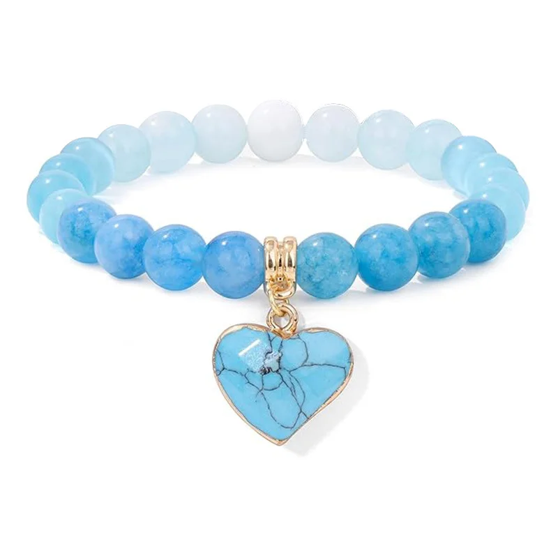 Natural Stone Heart Bracelet — Heart 1 Natural Stone Heart Bracelet — Heart