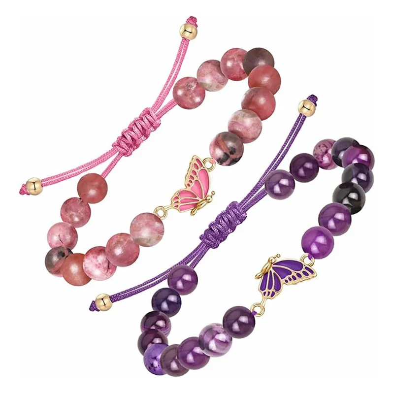Amethyst Adjustable Bracelet — Butterfly 6 Amethyst Adjustable Bracelet — Butterfly - Image 6