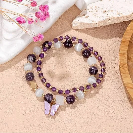 Amethyst Butterfly Bracelet — Butterfly 3 Amethyst Butterfly Bracelet — Butterfly - Image 3