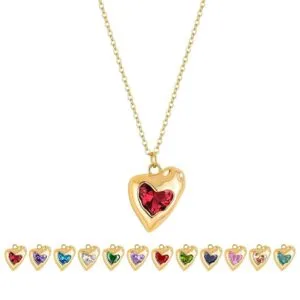 Cubic Zirconia Heart Necklace — Heart
