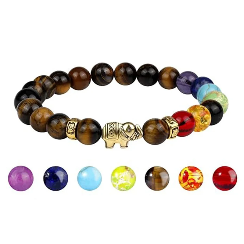 Tiger Eye Woven Bracelet — Rainbow 1 Tiger Eye Woven Bracelet — Rainbow