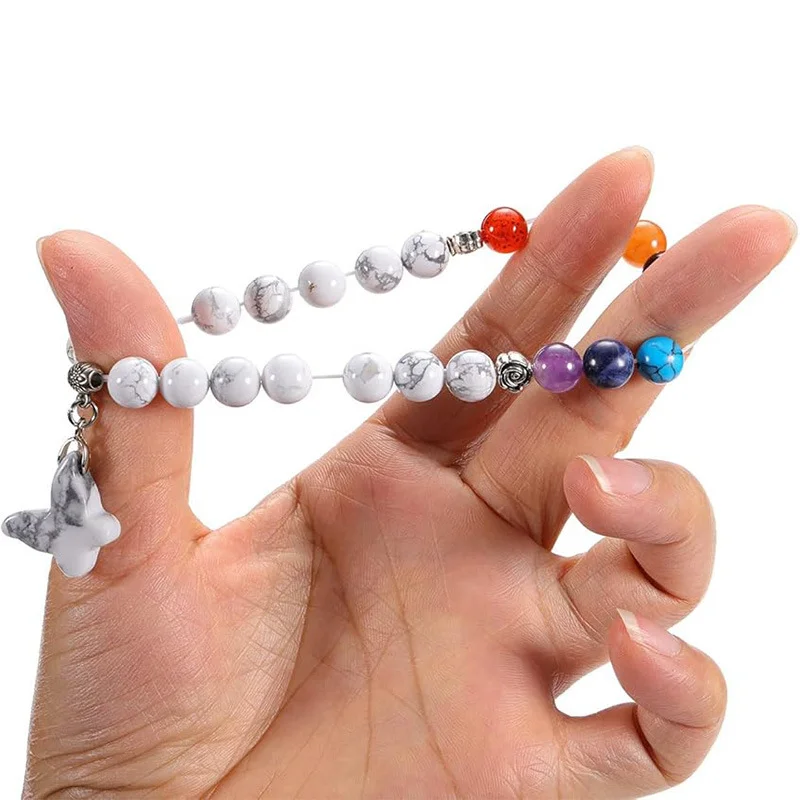 White Turquoise Butterfly Bracelet — Rainbow 5 White Turquoise Butterfly Bracelet — Rainbow - Image 5