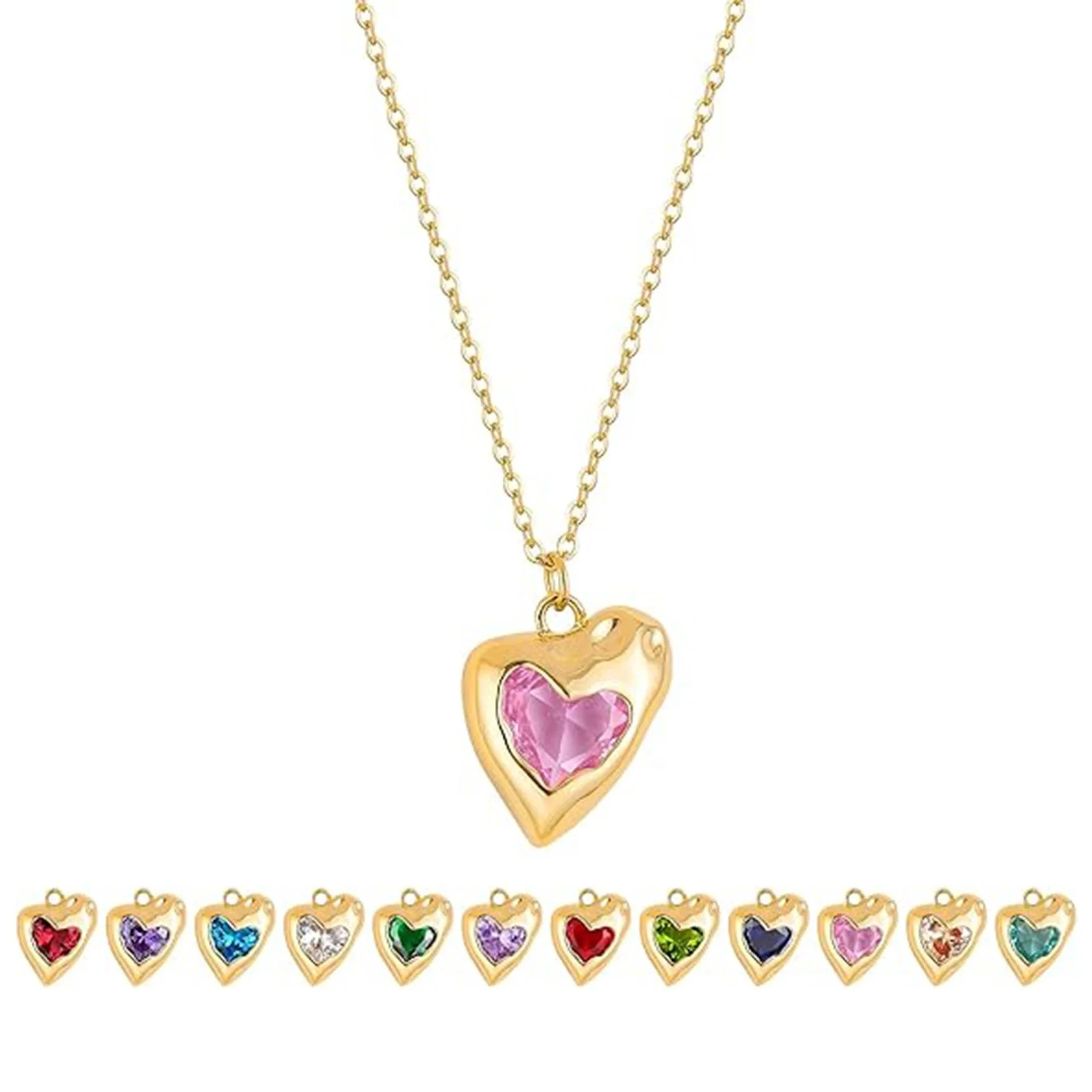 Cubic Zirconia Heart Necklace — Heart 5 Cubic Zirconia Heart Necklace — Heart - Image 5