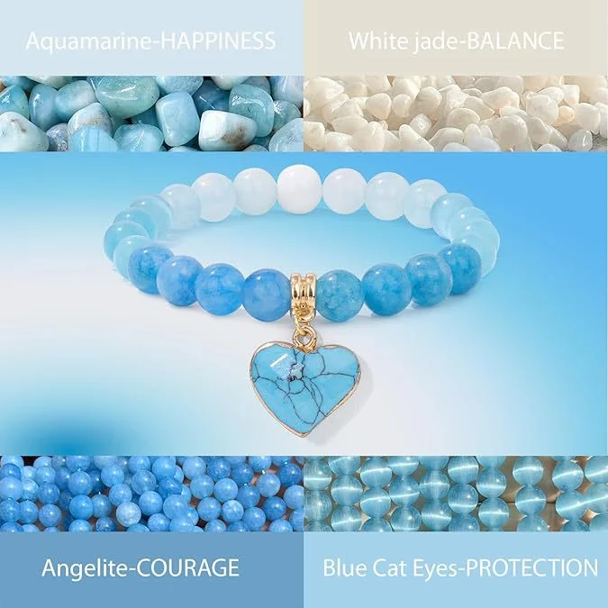 Natural Stone Heart Bracelet — Heart 3 Natural Stone Heart Bracelet — Heart - Image 3