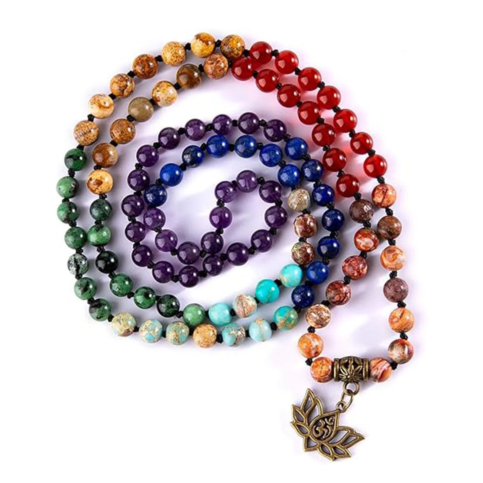 Natural Stone Lotus Necklace — Lotus 3 Natural Stone Lotus Necklace — Lotus - Image 3