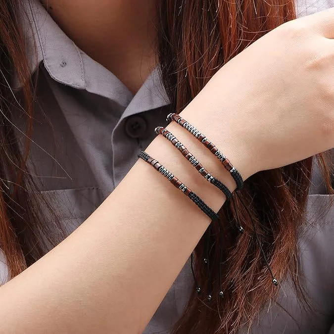 Woven Morse Code Bracelet — Letter 5 Woven Morse Code Bracelet — Letter - Image 5