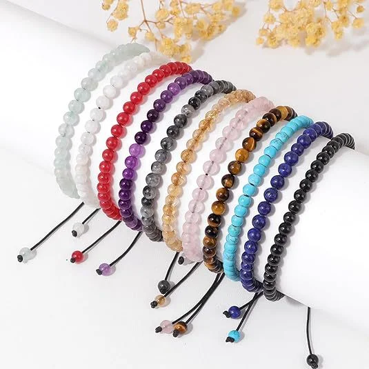 Natural Stone Adjustable Bracelet — Woven 5 Natural Stone Adjustable Bracelet — Woven - Image 5