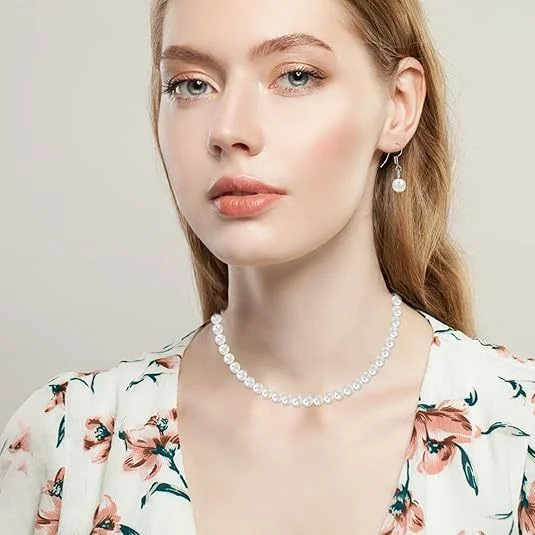 Faux Pearl Geometric Earrings 5 Faux Pearl Geometric Earrings - Image 5