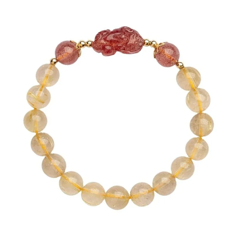 Rutilated Quartz Pi Xiu Bracelet — Woven 1 Rutilated Quartz Pi Xiu Bracelet — Woven