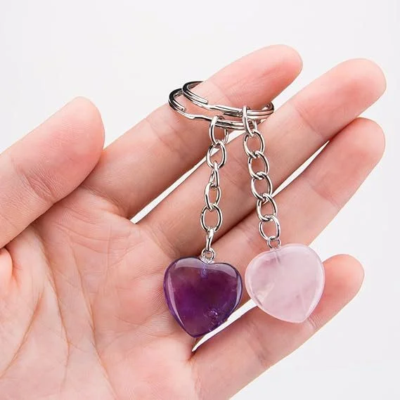 Amethyst Heart Keychain — Heart 4 Amethyst Heart Keychain — Heart - Image 4