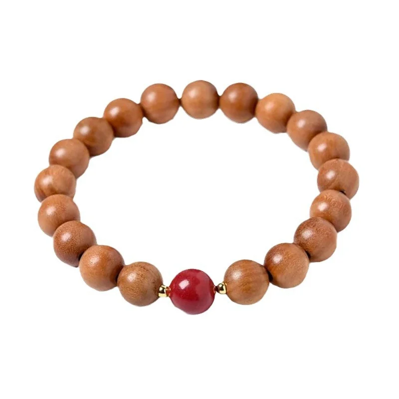 Peach Wood Buddha Bracelet 6 Peach Wood Buddha Bracelet - Image 6
