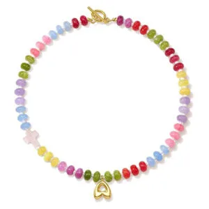 Natural Stone Dopamine Necklace — Rainbow