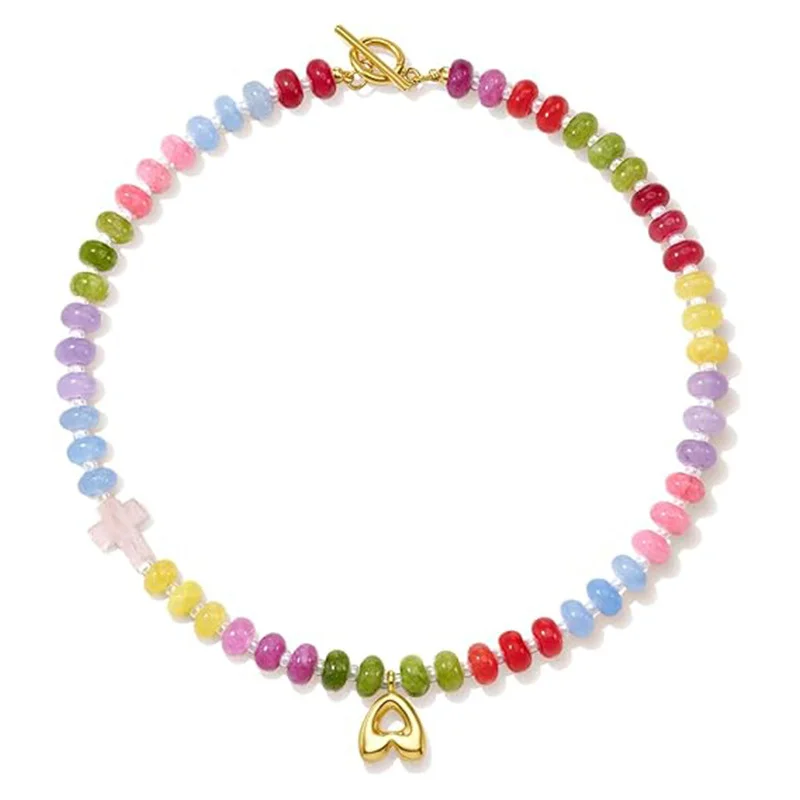 Natural Stone Dopamine Necklace — Rainbow 1 Natural Stone Dopamine Necklace — Rainbow