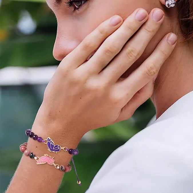 Amethyst Adjustable Bracelet — Butterfly 4 Amethyst Adjustable Bracelet — Butterfly - Image 4