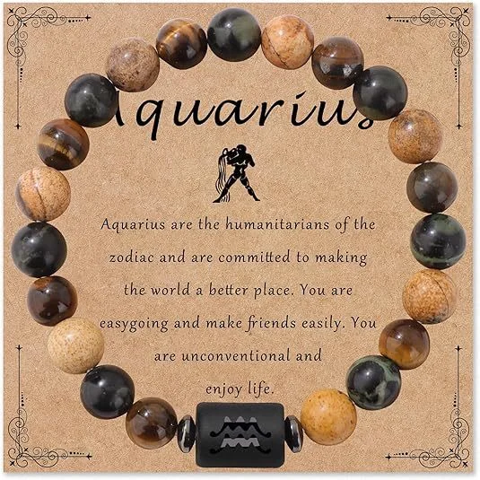 Natural Stone Beaded Bracelet — Zodiac 4 Natural Stone Beaded Bracelet — Zodiac - Image 4