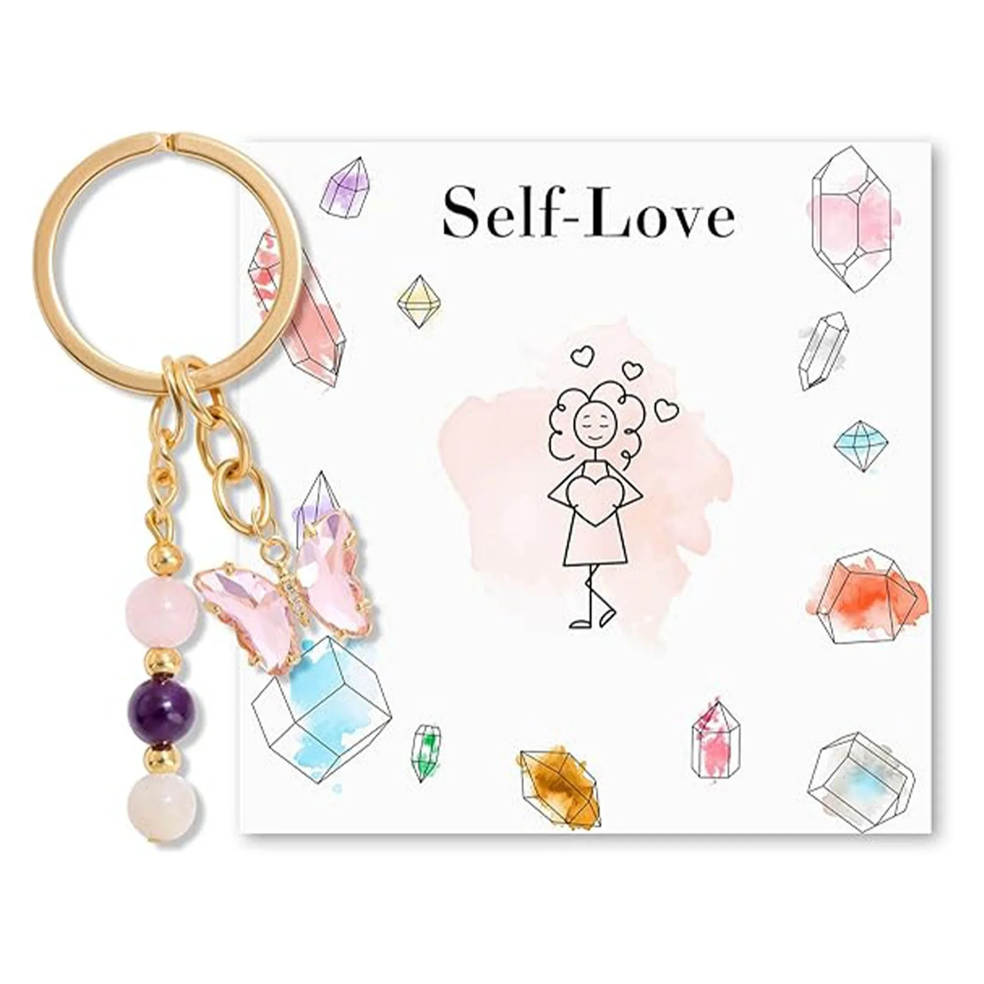 Natural Stone Butterfly Keychain — Butterfly 3 Natural Stone Butterfly Keychain — Butterfly - Image 3