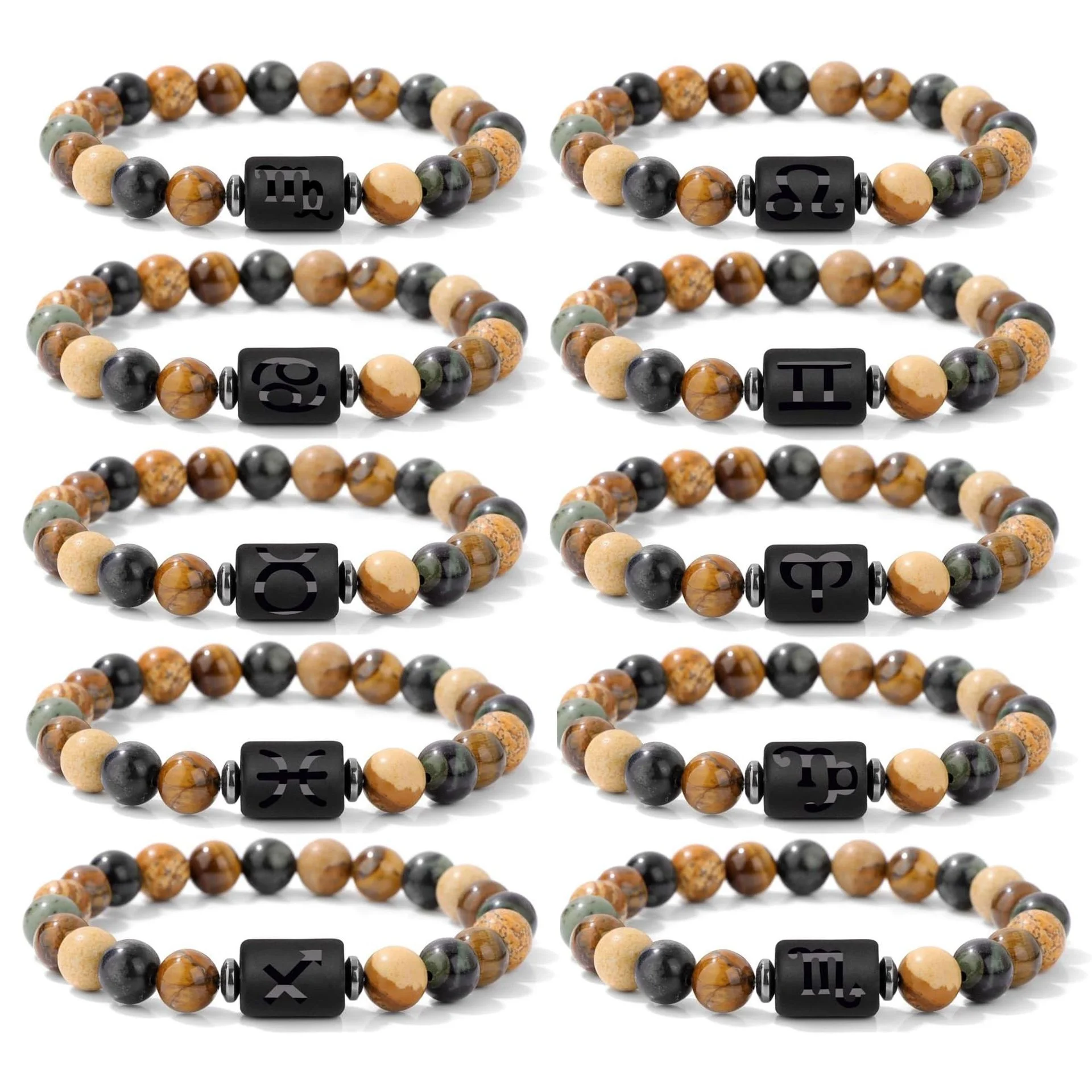 Natural Stone Beaded Bracelet — Zodiac 1 Natural Stone Beaded Bracelet — Zodiac