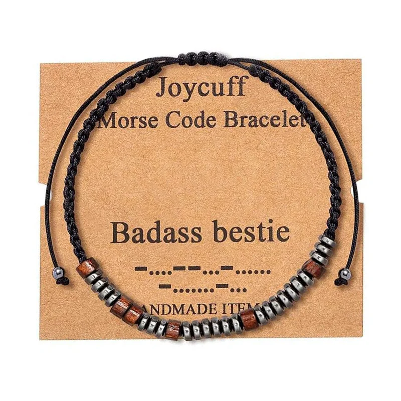 Woven Morse Code Bracelet — Letter 6 Woven Morse Code Bracelet — Letter - Image 6