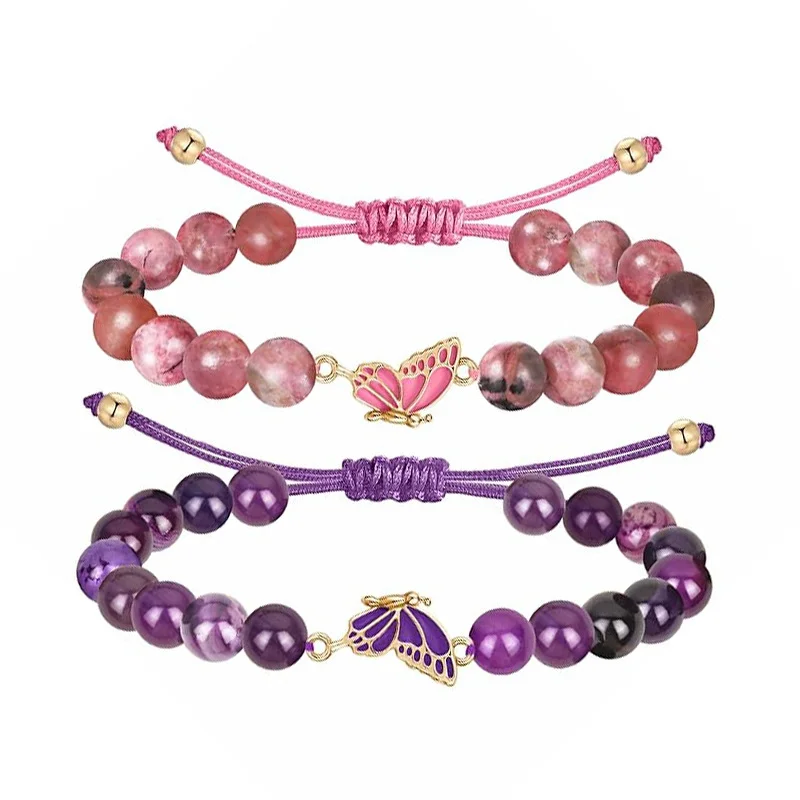 Amethyst Adjustable Bracelet — Butterfly 3 Amethyst Adjustable Bracelet — Butterfly - Image 3