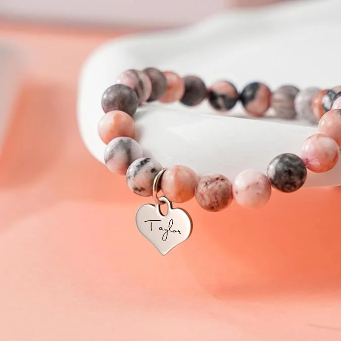 Natural Stone Letter Bracelet 1 Natural Stone Letter Bracelet