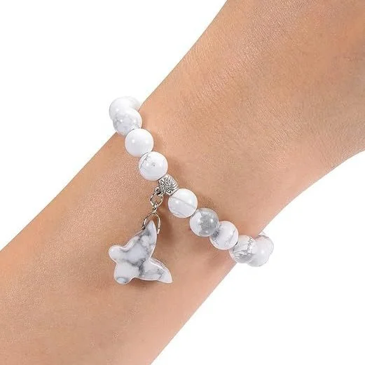 White Turquoise Butterfly Bracelet — Rainbow 4 White Turquoise Butterfly Bracelet — Rainbow - Image 4