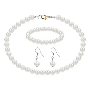 Faux Pearl Geometric Earrings