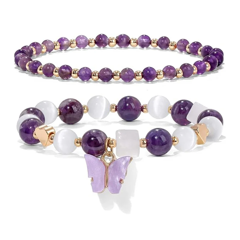 Amethyst Butterfly Bracelet — Butterfly 1 Amethyst Butterfly Bracelet — Butterfly