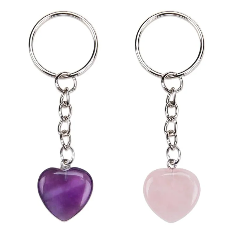 Amethyst Heart Keychain — Heart 6 Amethyst Heart Keychain — Heart - Image 6