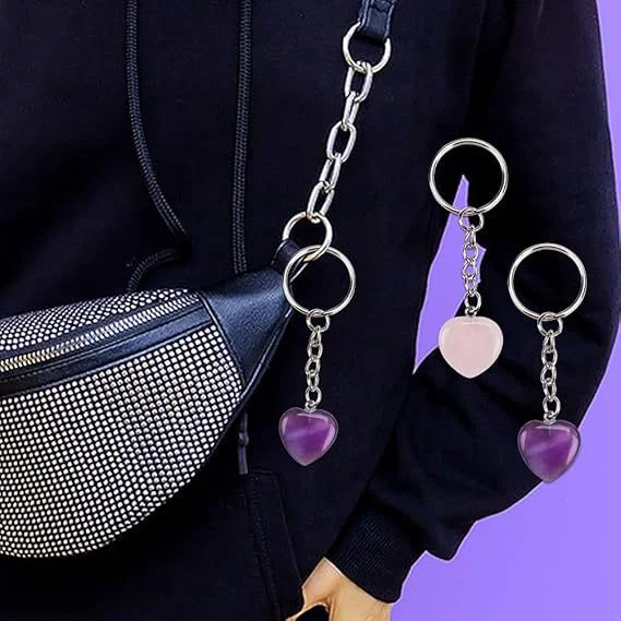 Amethyst Heart Keychain — Heart 5 Amethyst Heart Keychain — Heart - Image 5