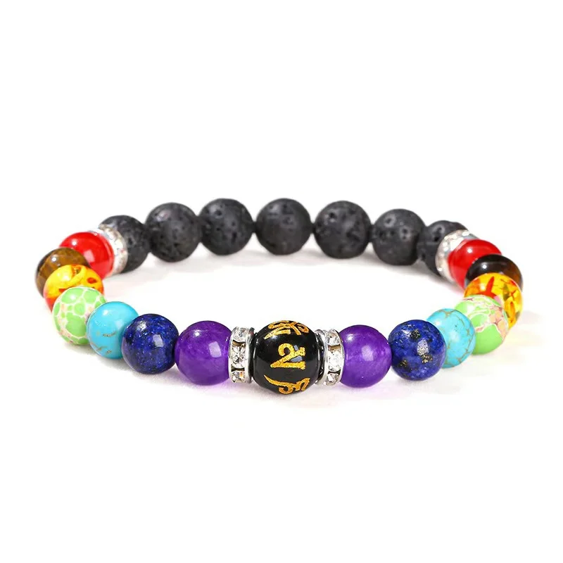 Volcanic Stone Mandala Bracelet — Rainbow 1 Volcanic Stone Mandala Bracelet — Rainbow