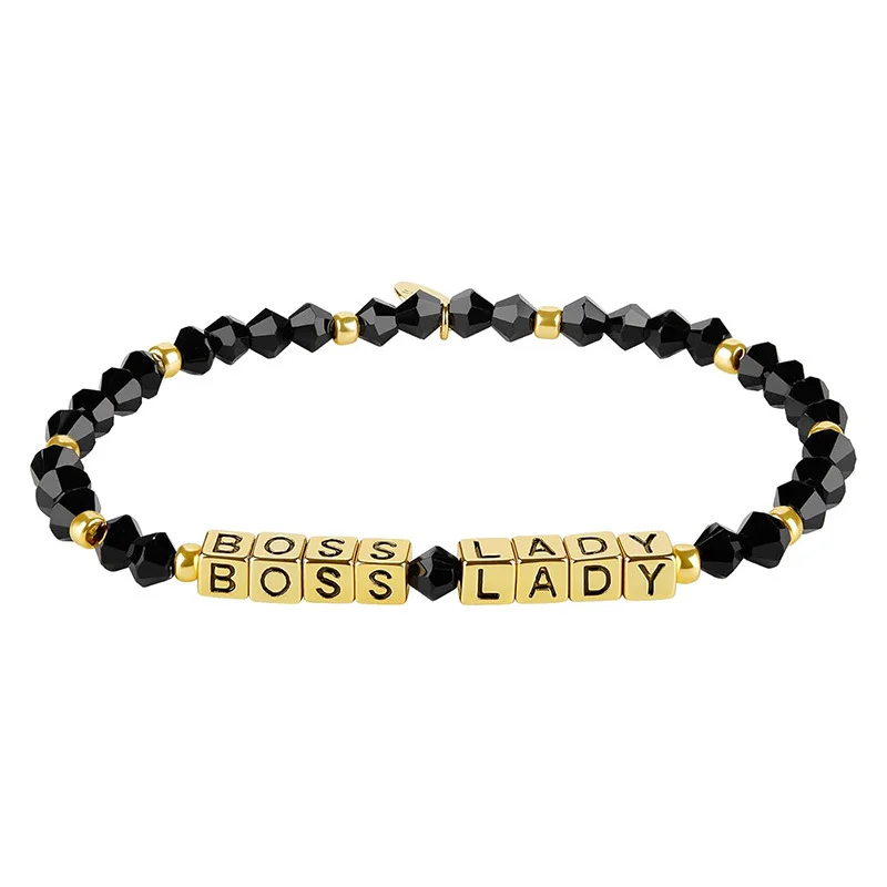 Crystal Beaded Bracelet — Letter 1 Crystal Beaded Bracelet — Letter
