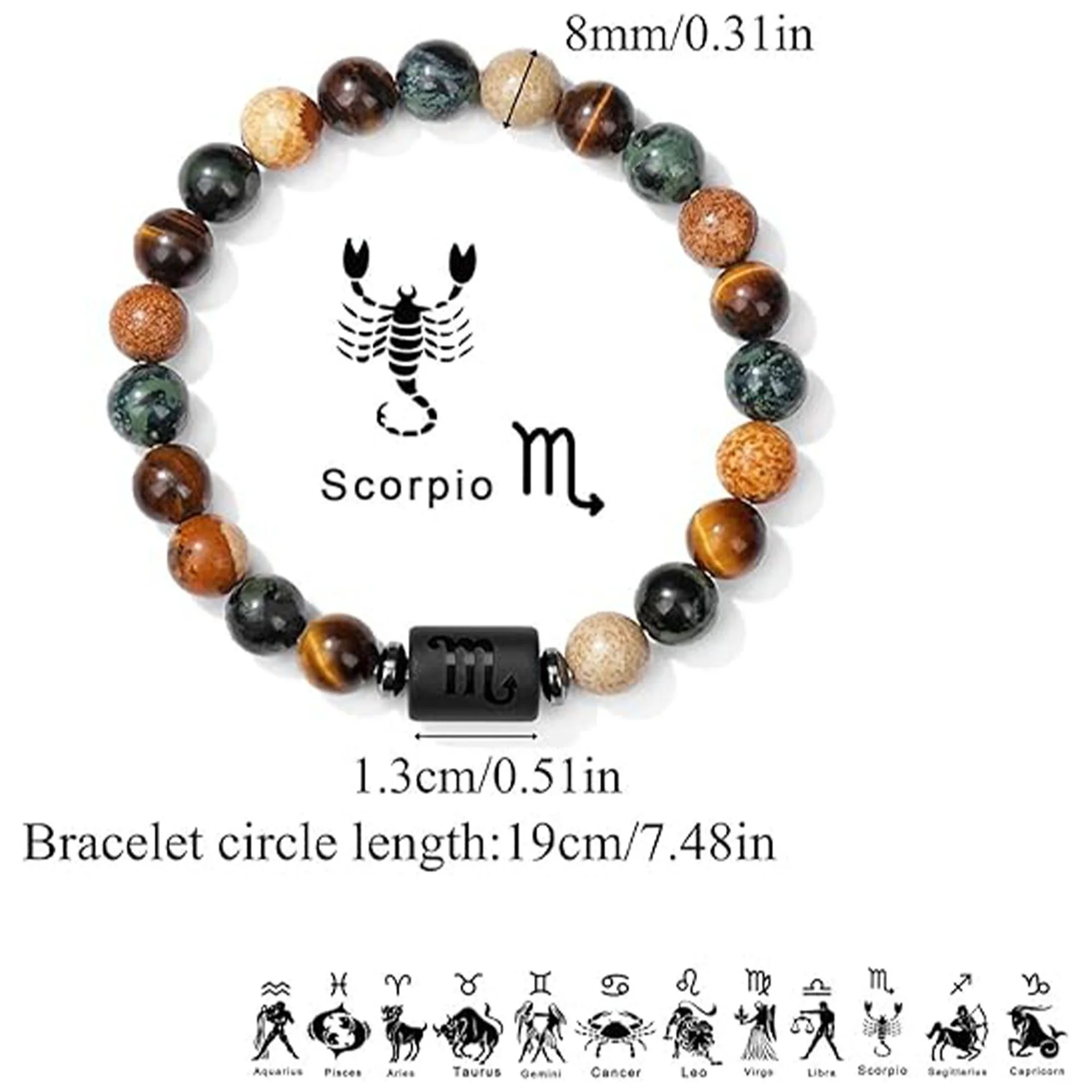 Natural Stone Beaded Bracelet — Zodiac 3 Natural Stone Beaded Bracelet — Zodiac - Image 3