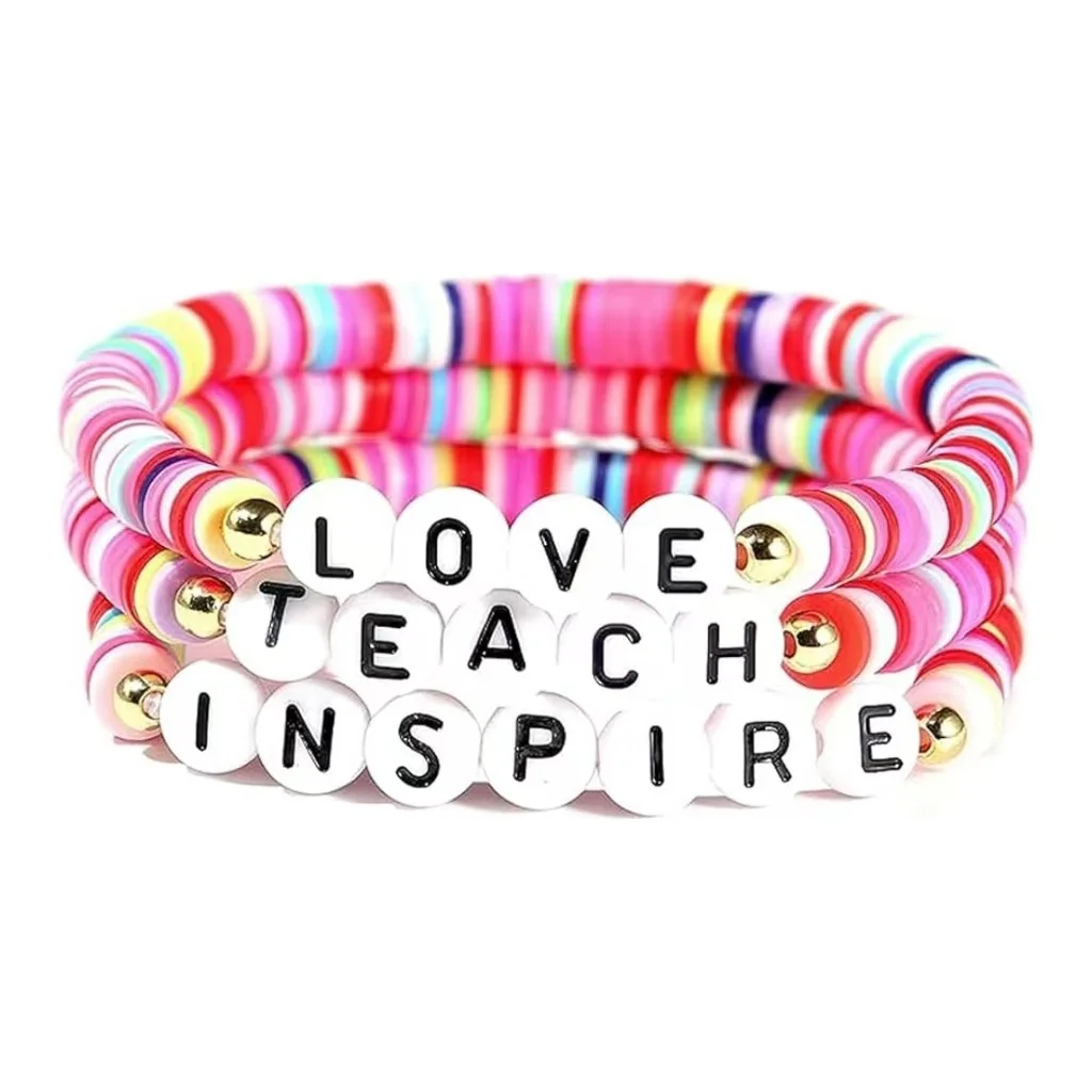 Polymer Clay Beaded Bracelet — Letter 3 Polymer Clay Beaded Bracelet — Letter - Image 3