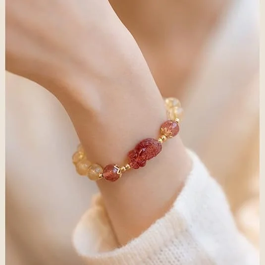 Rutilated Quartz Pi Xiu Bracelet — Woven 3 Rutilated Quartz Pi Xiu Bracelet — Woven - Image 3