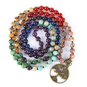Natural Stone Lotus Necklace — Lotus