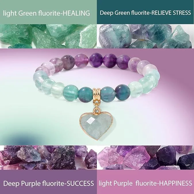 Natural Stone Heart Bracelet — Heart 5 Natural Stone Heart Bracelet — Heart - Image 5