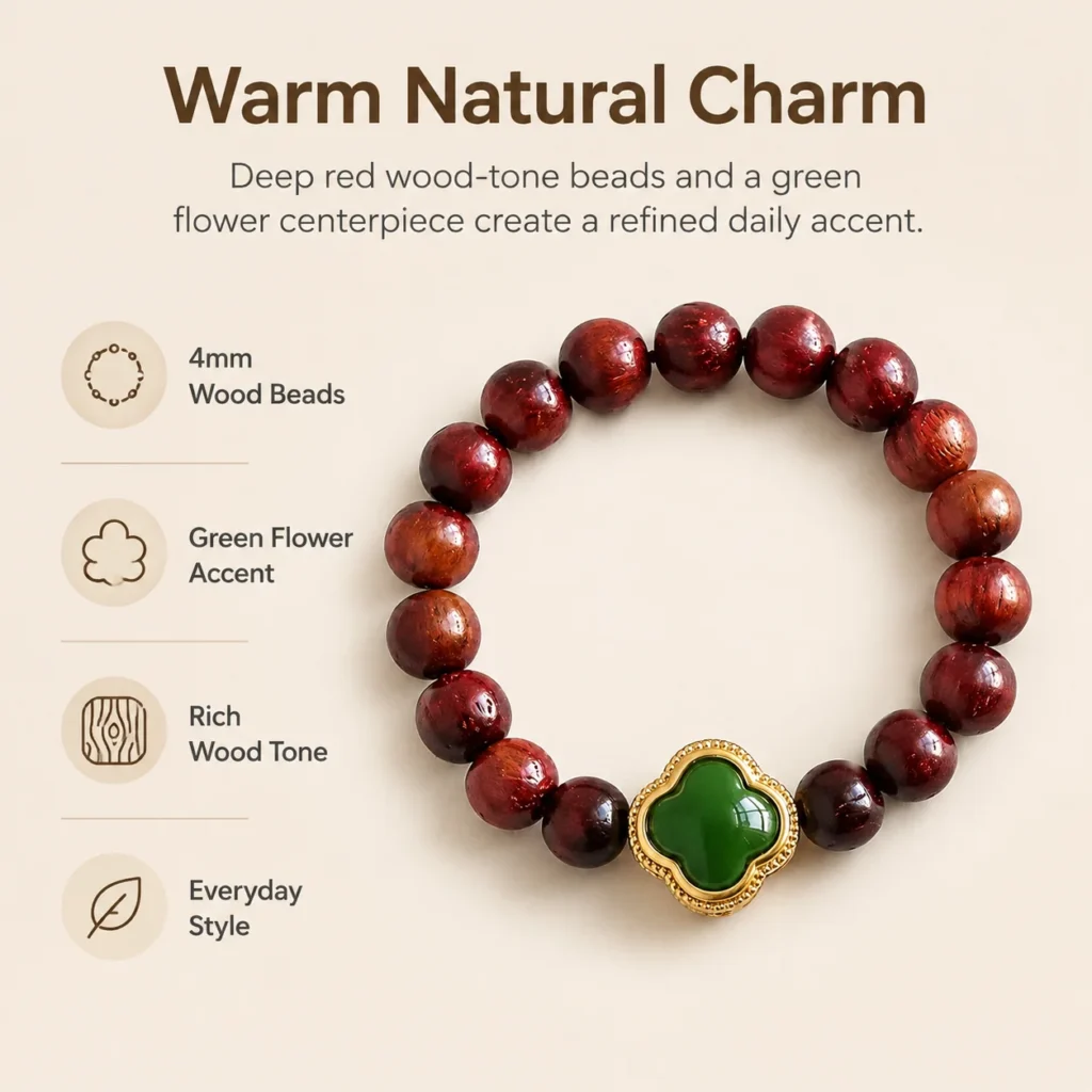 Red Sandalwood Flower Beaded Ring 3 red sandalwood flower beaded ring feature image