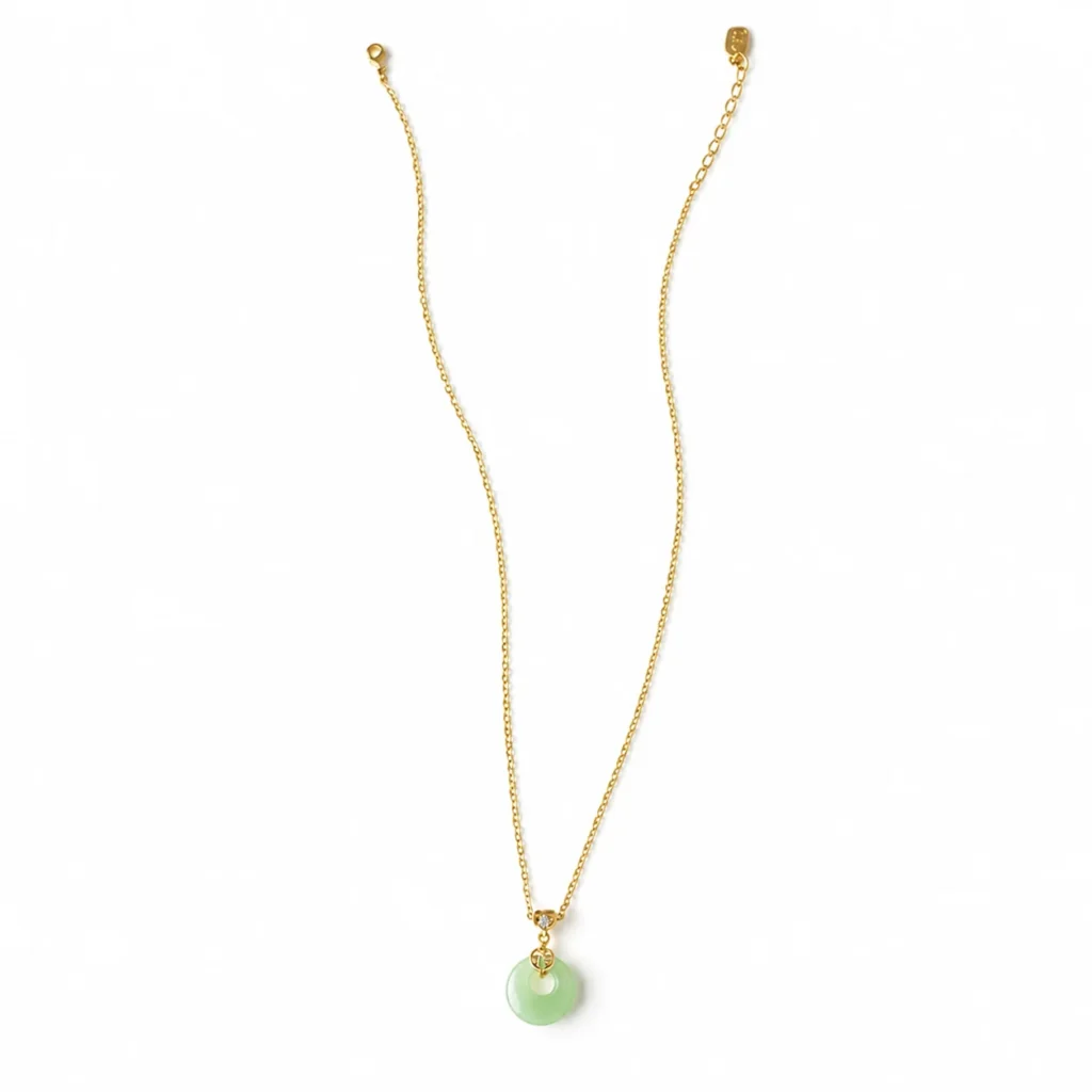 Aventurine Fu Charm Pendant Necklace 1 aventurine fu charm pendant necklace on white background