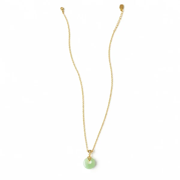 aventurine fu charm pendant necklace on white background