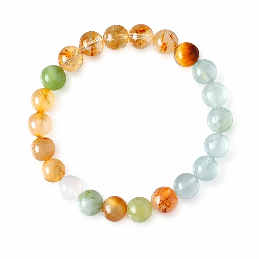 Lemon Honey Crystal Beaded Bracelet 1 lemon honey crystal beaded bracelet on white background