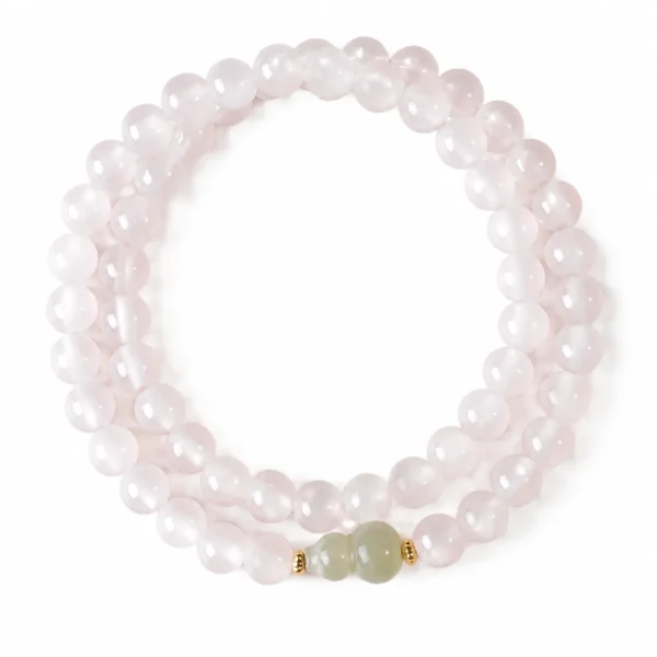 white agate gourd double-wrap bracelet on white background