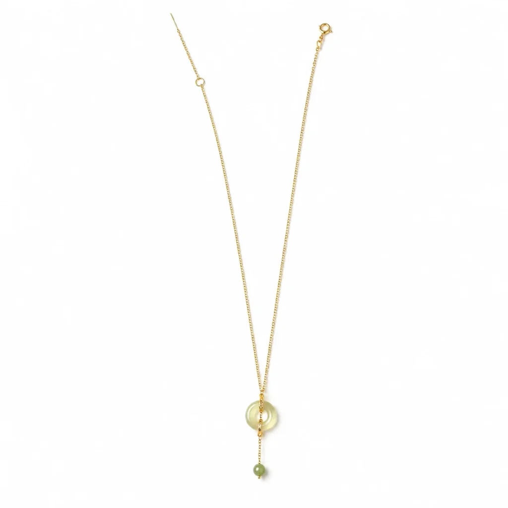 Freshwater Pearl Jade Beaded Necklace 1 freshwater pearl jade beaded necklace on white background