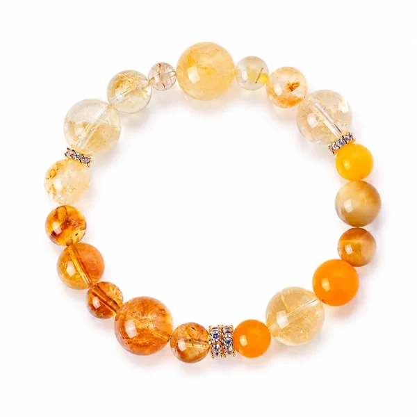 five element crystal beaded bracelet on white background