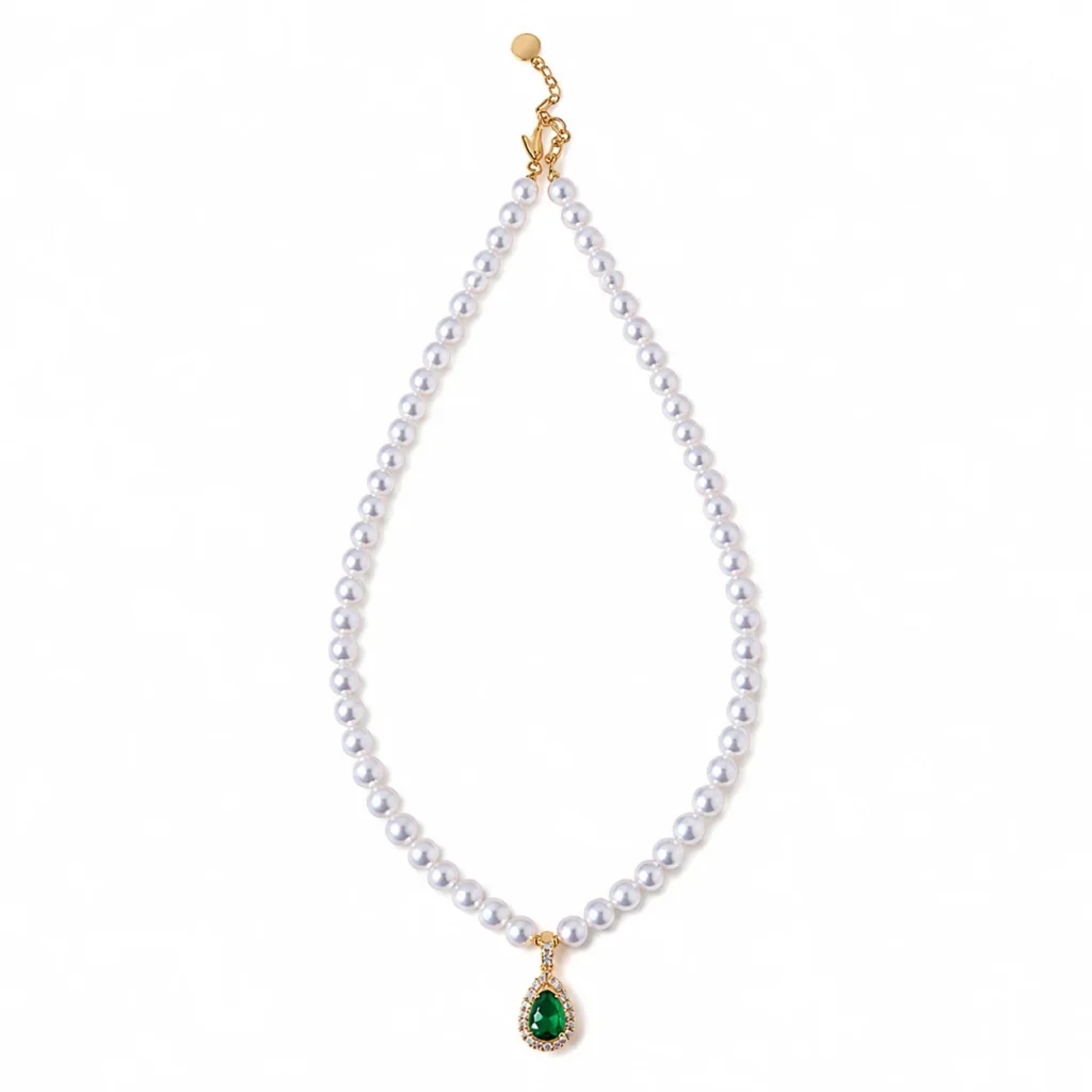 Freshwater Pearl Gourd Pendant Necklace 1 freshwater pearl gourd pendant necklace on white background