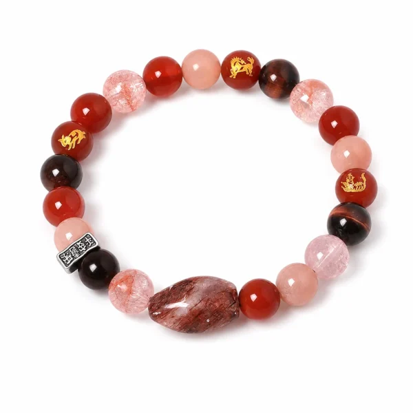 chinese zodiac dog sanhe liuhe bracelet on white background