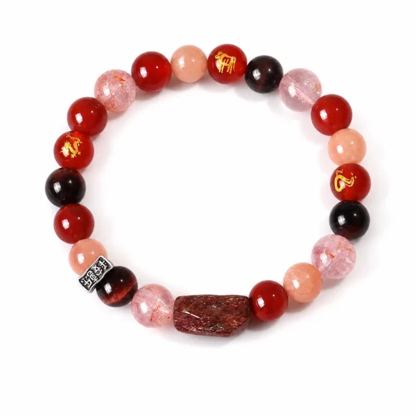chinese zodiac rooster sanhe liuhe bracelet on white background